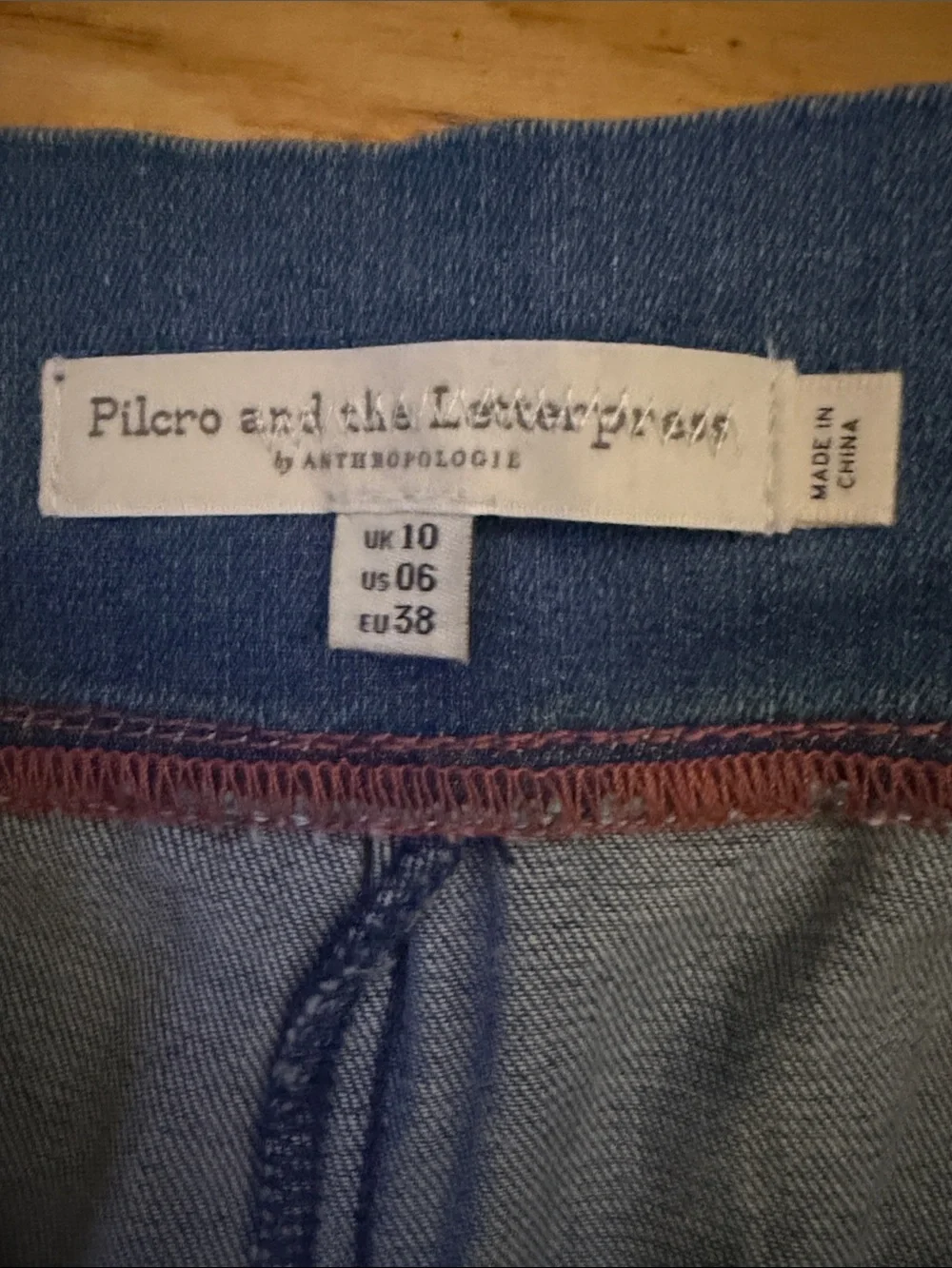 Pilcro Blue High-Rise Wide Leg Tie-Waist Jeans